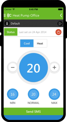 SMS-styrning till värmepump 4G
